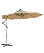 10 FT Solar LED Patio Outdoor Umbrella Hanging Cantilever Umbrella Offse... - £157.13 GBP