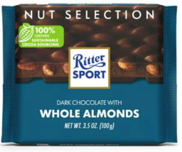 Ritter - Dark Chocolate with Whole Almonds (100g/3.5 oz) - £2.80 GBP