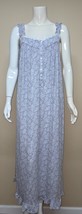 Eileen West Gray White Floral Ballet Length Nightgown Sleeveless Size La... - $48.50