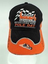 Milwaukee Mile Pole Day Autographed Orange &amp; Black Adjustable Trucker Hat - £15.38 GBP