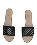 NEW $129 Kate Spade New York Berlin Black Woven Leather Slides/Sandals 11 - £51.80 GBP