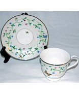 Lenox Idalia Tea Cup and Saucer Floral Platinum Banded 1st Quality New - £24.73 GBP