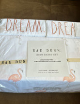 New Rae Dunn 4 Piece Set King Size Sheet Set  Dream Tropical Flamingos - £47.77 GBP