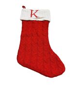 Wondershop Knit Monogram Christmas Winter  Holiday Stocking Red  Letter ... - €28,37 EUR