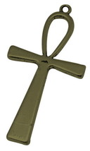 Ankh Cross Pendant Antiqued Bronze Egyptian Religious 55mm Large Focal Jewelry - £1.91 GBP