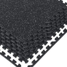 1/2 Inch Thick 24 Sq Ft Rubber Top High Density Eva Foam Exercise Gym Mats 6 Pcs - £115.62 GBP