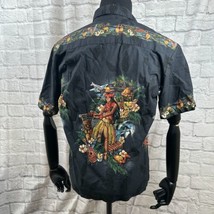 Vintage Ky&#39;s Tiki Wahine Hukilau Luau Camisa Hawaiana Hombre Pequeño Alo... - £28.12 GBP