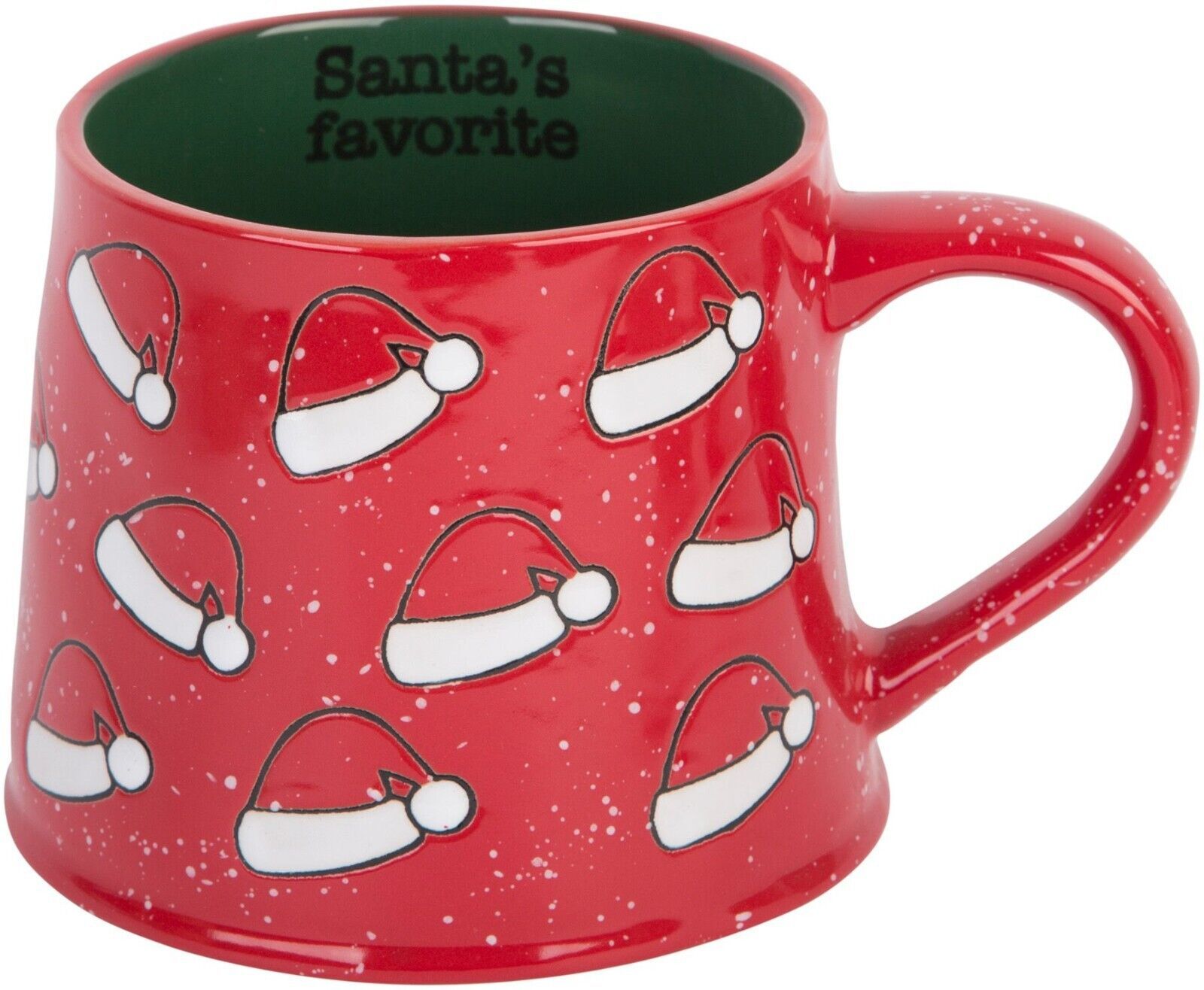 Primary image for 17oz Santa Hat Scatter Design Santa's Favorite Mug Set of 2