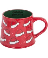 17oz Santa Hat Scatter Design Santa&#39;s Favorite Mug Set of 2 - £31.76 GBP