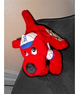 New Bestoy Plush Red Dog Atlanta Braves Hat  &amp; Jersey 8&quot; Lgth Stuffed An... - £6.94 GBP