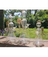Vintage Set Of 3 Parise Hand Blown Art glass Angel Candle holder figurin... - $46.13 CAD