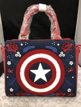 LOUNGEFLY X Marvel Captain America 80th Anniversary Crossbody Bag MVTB0136 - £58.63 GBP