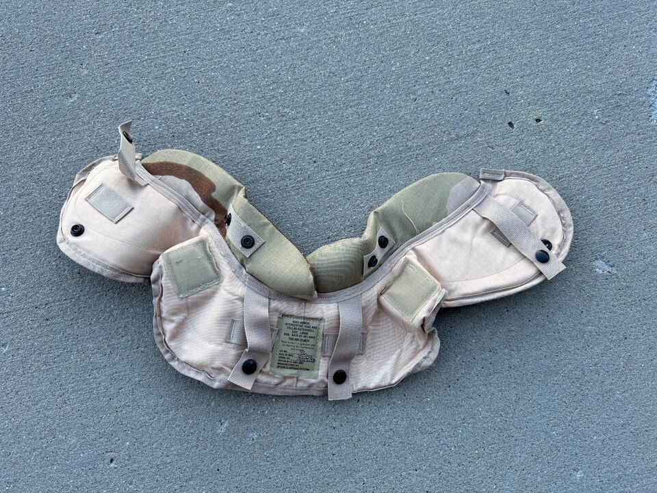 GENUINE USGI DESERT CAMO YOKE AND COLLAR PROTECTOR WITH INSERTS  - SIZE ... - $42.08