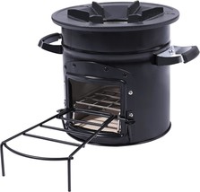 Black One Door With 10 Point 2&quot; Stove Top, Lineslife Rocket Stove, Survival. - £76.70 GBP