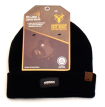 Hot Shot Black Lighted Knit Cuff Beanie Skull Cap Men&#39;s One Size NWT - £30.57 GBP