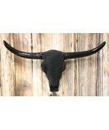 Ebros Large 18.25&quot; W Longhorn Skull Bejeweled In Black Beads Wall Decor - $982.49 MXN