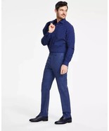 Michael Kors Malone Dress Pants Mens 44x30 Blue Plaid Reg-Fit Stretch Wo... - $50.75 CAD