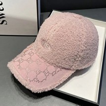Winter Hat Lady&#39;s Lamb Wool Thickened Warm Duck Cap Rhinestone Nyc Embroidered S - £12.93 GBP