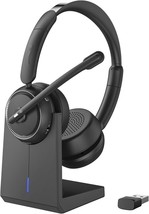 Wireless Headset, Bluetooth Headset with Microphone (AI Noise Cancelling),65 Hrs - £45.65 GBP