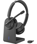 Wireless Headset, Bluetooth Headset with Microphone (AI Noise Cancelling... - £45.85 GBP