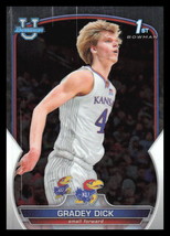 2022-23 Bowman University Chrome #41 Gradey Dick Kansas Jayhawks - £2.19 GBP