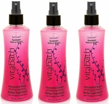 (LOT 3) Vitabath Body Fragrance Mist Raspberry Vanilla Velvet Spray w/ Vit 8 oz - £33.46 GBP