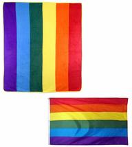 Wholesale Combo Lot Rainbow Striped Gay Pride 50&quot;x60&quot; Fleece Blanket &amp; Rainbow S - £13.28 GBP