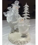 VTG JCPenney Ice Acrylic Skating Snowman DOES NOT LIGHT UP - $41.76 CAD