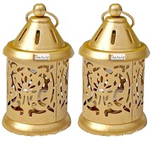Prisha India Craft Antique Metal Lantern and Hanging Tealight Holder for Home De - £51.19 GBP