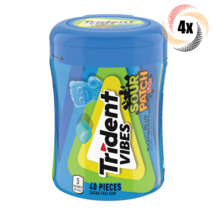 4x Bottles Trident Vibes Sour Patch Kids Blue Raspberry Flavor Gum | 40 ... - £22.17 GBP