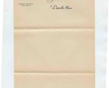 Hotel Plaza Sheet of Stationery Danville Illinois 1940&#39;s - £14.21 GBP