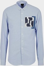A|X Armani Exchange Sz XXL Cotton Logo Shirt Loose Fit Long Sleeve 2XL $145! - £18.57 GBP