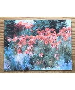 Kevin Macpherson Red Poppies In Flower Garden Blank Note Card - £21.88 GBP