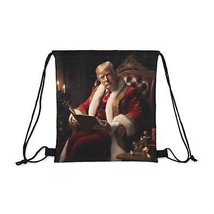 President Donald Trump As Santa Claus Christmas Outdoor Drawstring Bag - £19.53 GBP