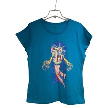 Teefury Blue Graphic Mashup Fairy Fantasy Novelty T-Shirt 3XL Stretch Cotton New - £7.82 GBP