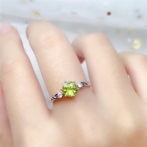 Ridot ring round 6mm green gemstone fine jewelry for young girl bithday gift daily wear thumb200