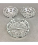 Set Of 2 Anchor Hocking Wexford Small Bowl &amp; Indiana Glass Divided Servi... - $19.79
