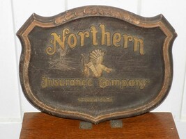 Vintage Northern Insurance Company of NY Indian Embossed Sign - $2,446.18 MXN