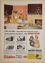 1953 Print Ad Glidden Spred Satin &amp; Speed Gloss Paints 1950&#39;s Home Cleve... - $19.78