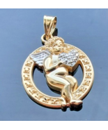 MICHAEL ANTHONY 14K YELLOW  GOLD ANGEL  CHARM &quot;LET THERE BE PEACE ON EARTH&quot; - $5,396.43 MXN