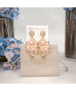 Kendra Scott Gold Shea Blush Coral Faux Pearl Statement Jacket Earrings NWT - $239.92 CAD