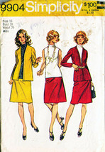 Vintage 1972 Misses&#39; JACKET, BLOUSE &amp; SKIRT Pattern 9904-s - Size 16 UNCUT - $12.00