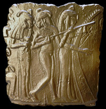 Egyptian Dancing Girls sculpture relief in Bronze Finish - £19.70 GBP