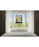 Hand crafted  Stained Glass Tiffany-Sunrise in Autumn window panel - $326.58