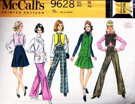 Misses&#39; SKIRT, VEST &amp; BOLERO Vintage 1969 McCall&#39;s Pattern 9628 Size 18 - $12.00