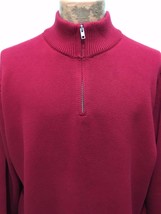 L.L. Bean XL Red Cotton 1/2 Zip Pullover Sweater - £22.30 GBP