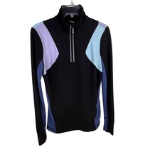 Fila Performance Sport Running 1/4-Zip Top Black Color-Block Size S - $184.53 MXN
