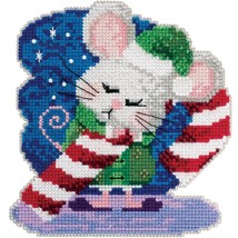 DIY Mill Hill Cindy Cane Mouse Christmas Candy Cane Cross Stitch Picture Kit - £11.14 GBP