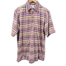 Robert Graham Shirt Mens Medium Multicolor Striped Polo Golf Classiccore... - $28.13