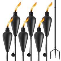 ZSZMFH Upgraded Home Garden Torch Set of 6, Outdoor Metal Torch Garden D... - $64.35
